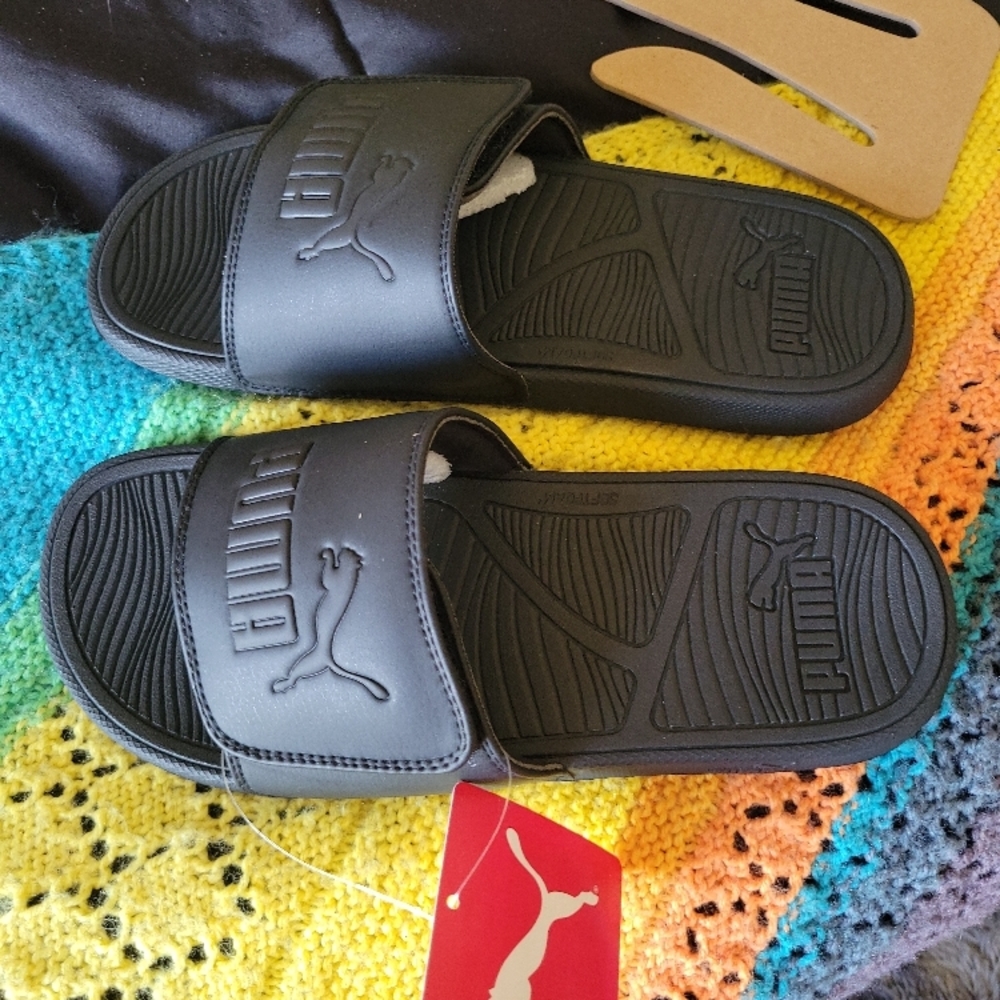 Puma Black Slide Sandals